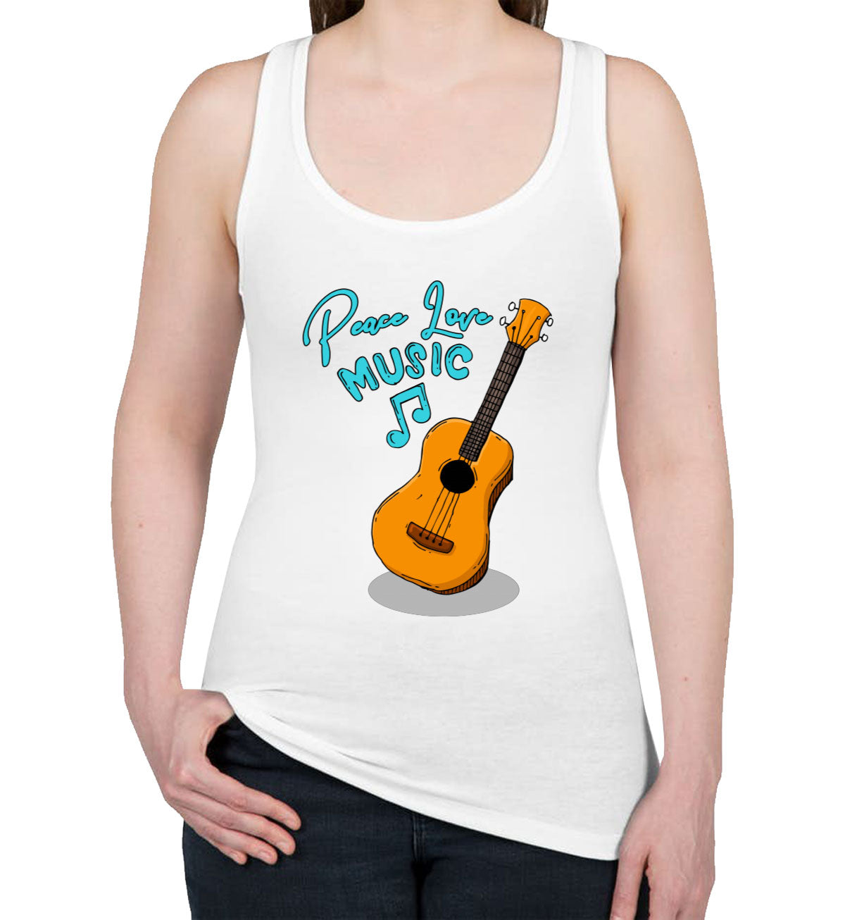 Peace Love Music Women's Racerback Tank Top