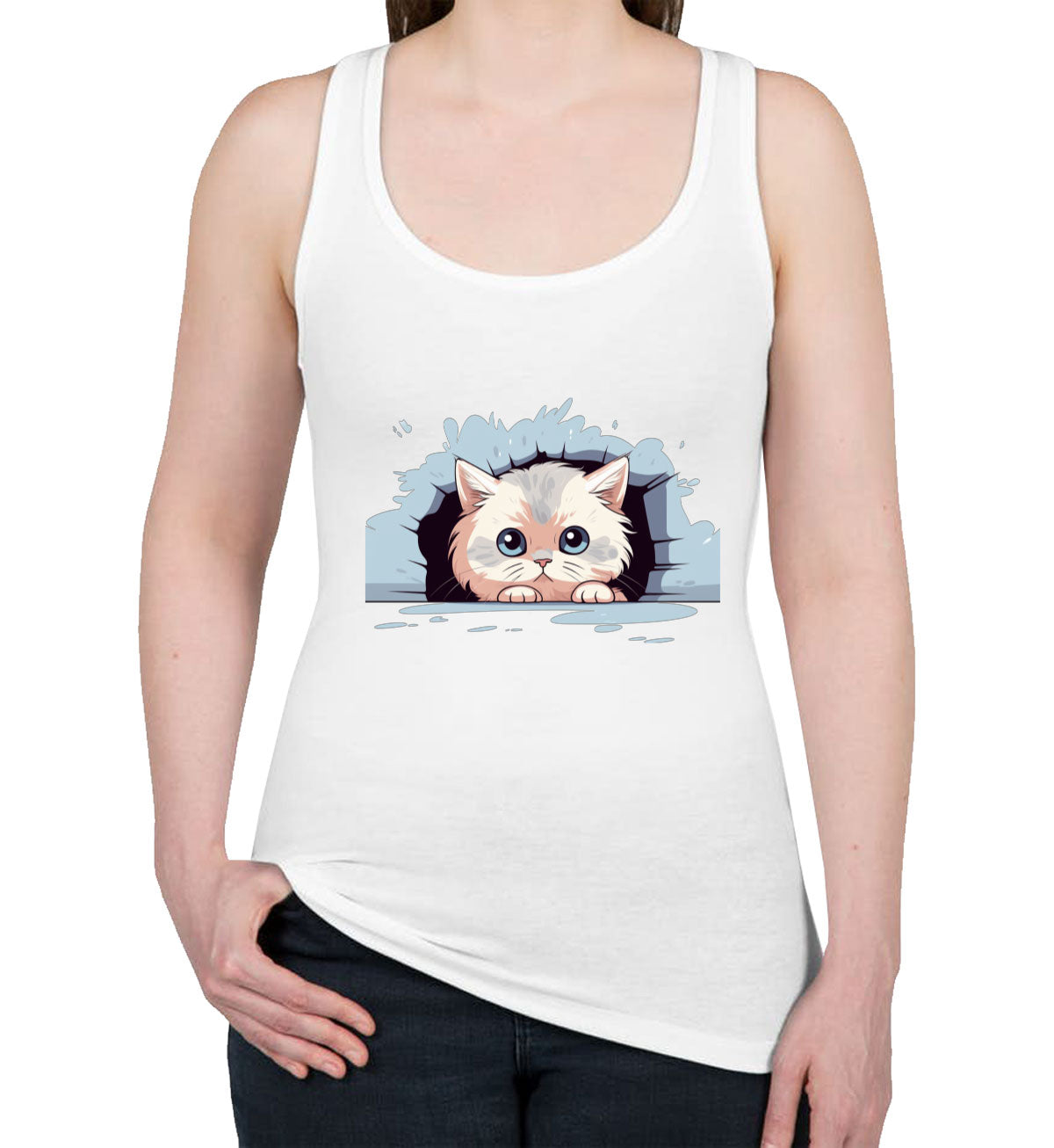 Cute Persian Cat Women's Racerback Tank Top