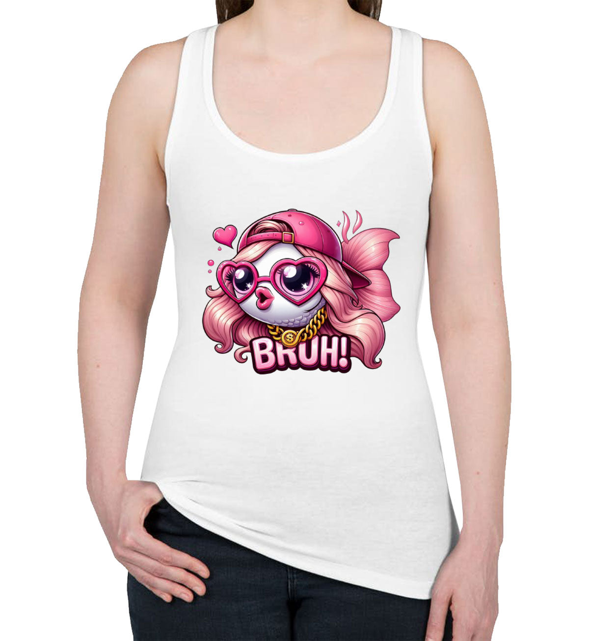 Pink Bass Fishing Women's Racerback Tank Top