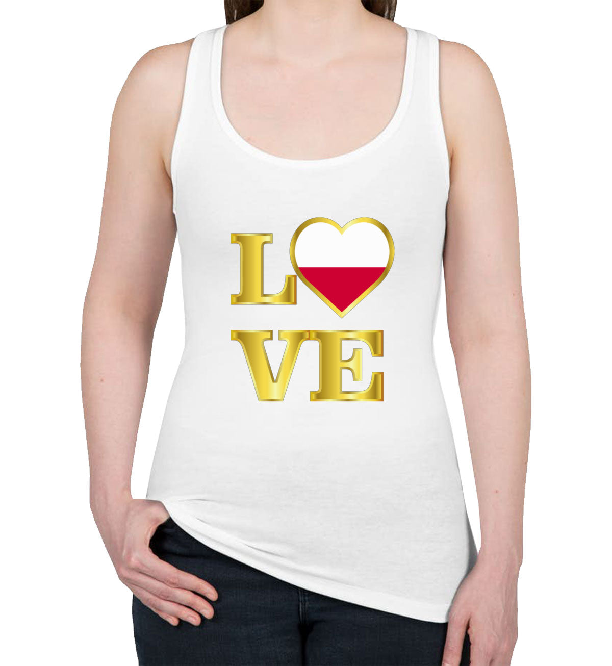 Poland Love Women's Racerback Tank Top