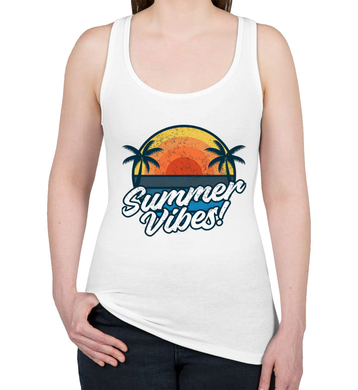 Retro Summer Vibes Women's Racerback Tank Top