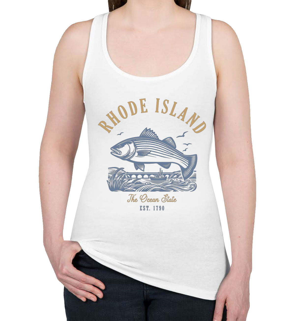 Rhode Island State Vintage Women's Racerback Tank Top