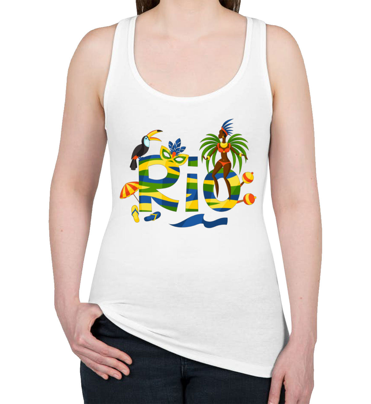 Rio De Janeiro Brazil Carnival Women's Racerback Tank Top