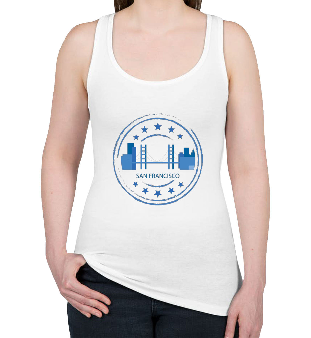 San Francisco Stamp Women's Racerback Tank Top