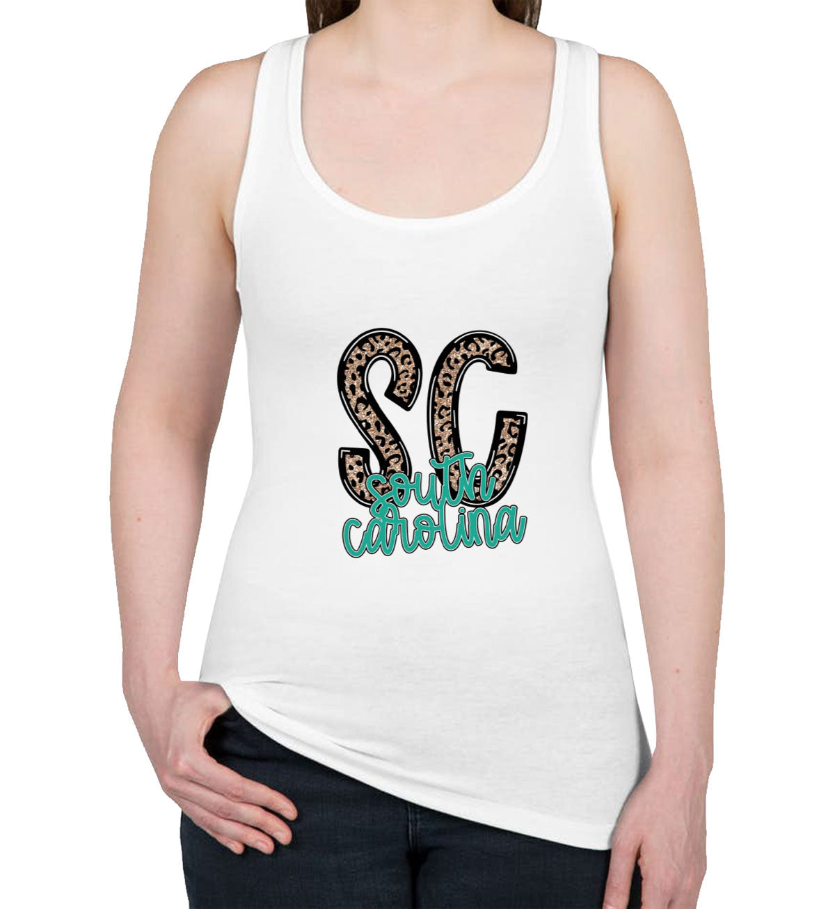 South Carolina State Abbreviation Women's Racerback Tank Top