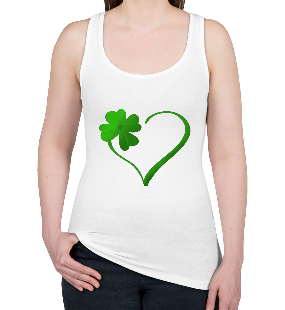 Shamrock Heart St. Patrick's Day Women's Racerback Tank Top