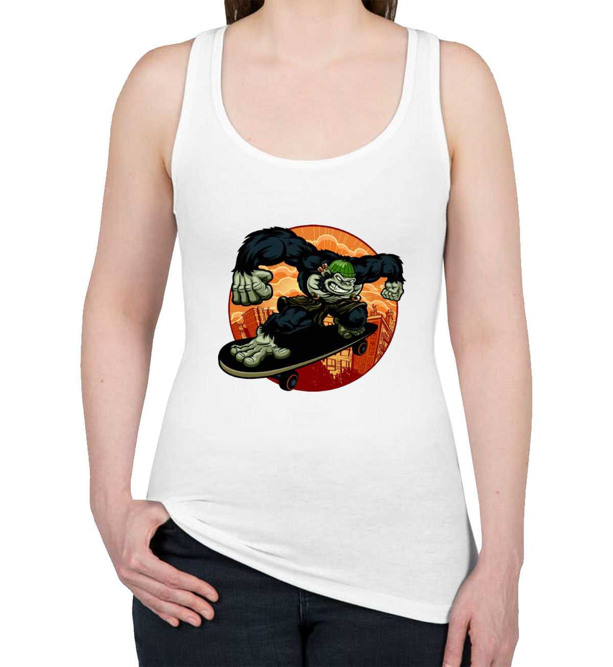 Gorilla Skateboard Women's Racerback Tank Top