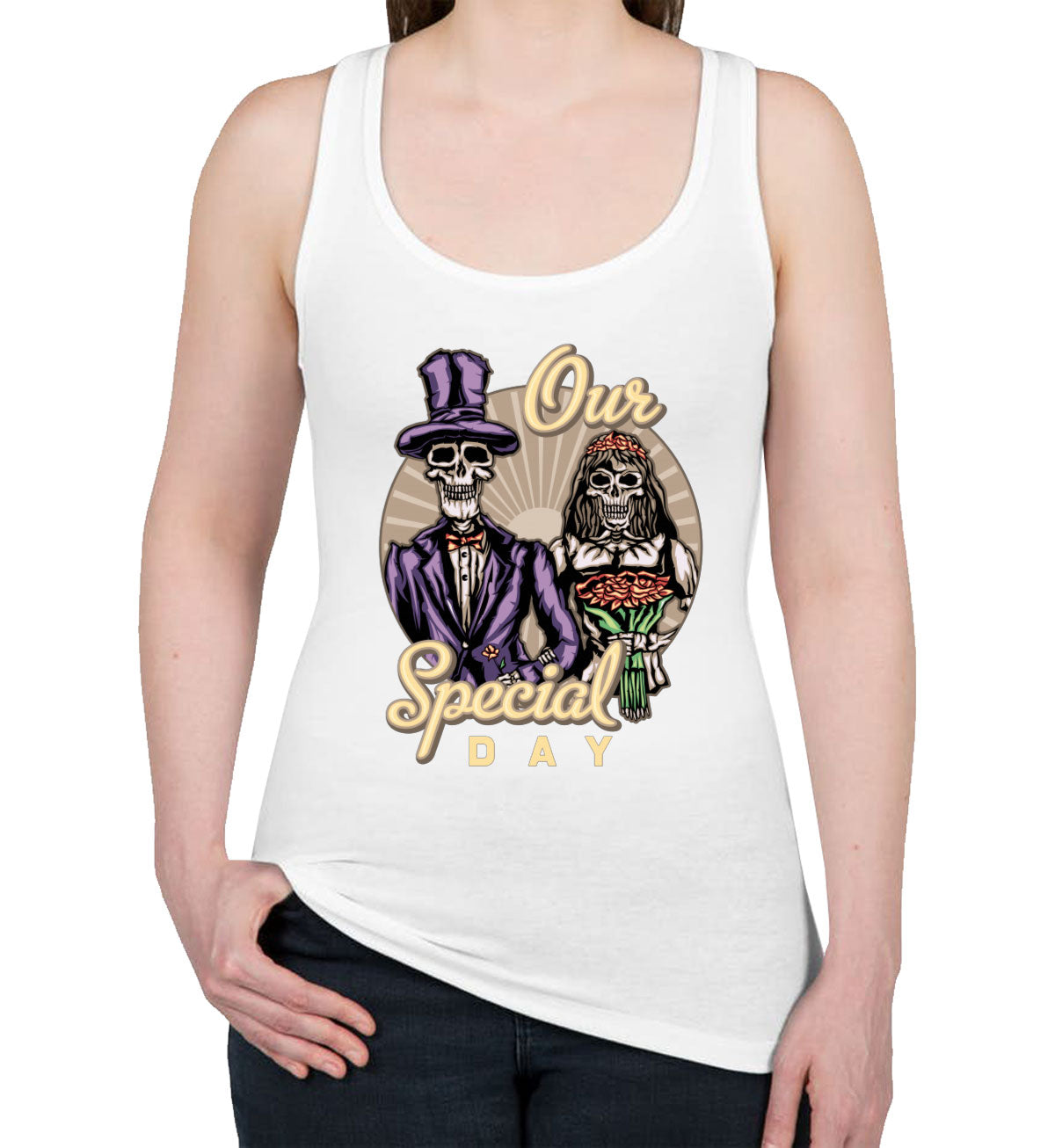 Skeleton Couple Women's Racerback Tank Top