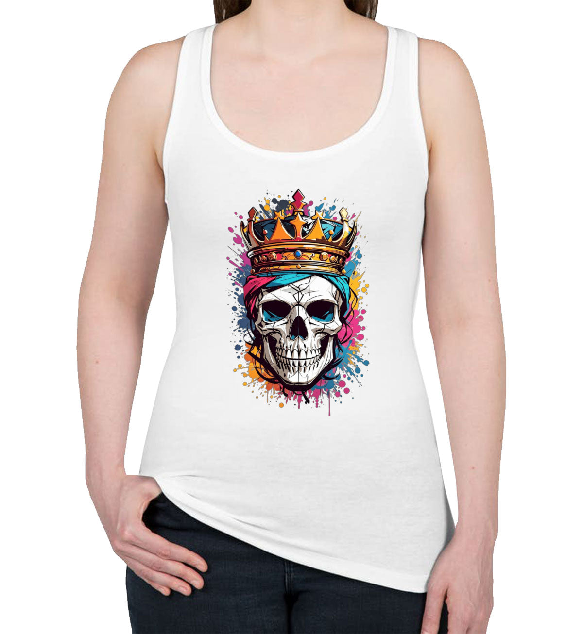 Colorful Skull Women's Racerback Tank Top