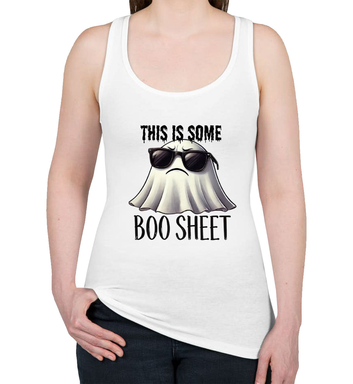 This Is Some Boo Sheet Halloween Women's Racerback Tank Top