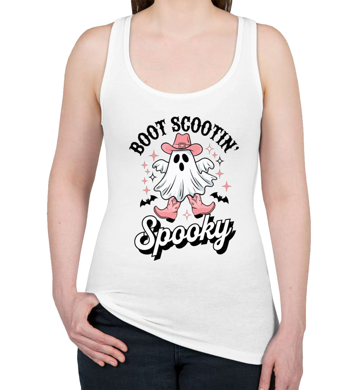Boot Scootin' Spooky Halloween Women's Racerback Tank Top