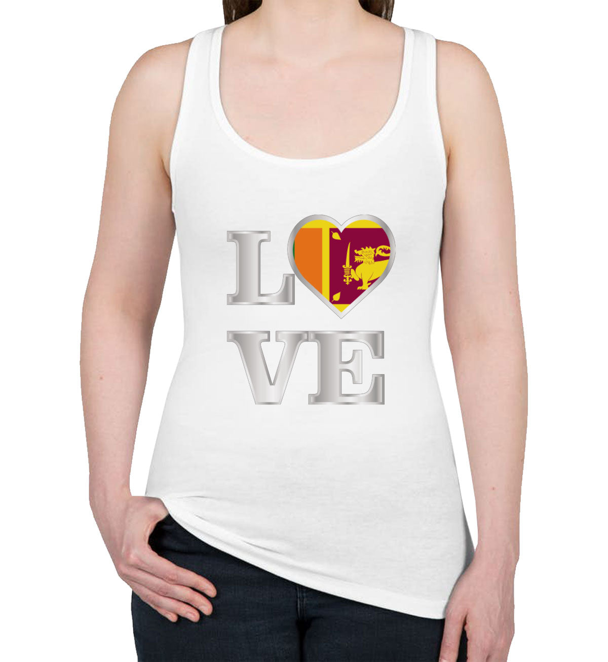 Sri Lanka Love Women's Racerback Tank Top