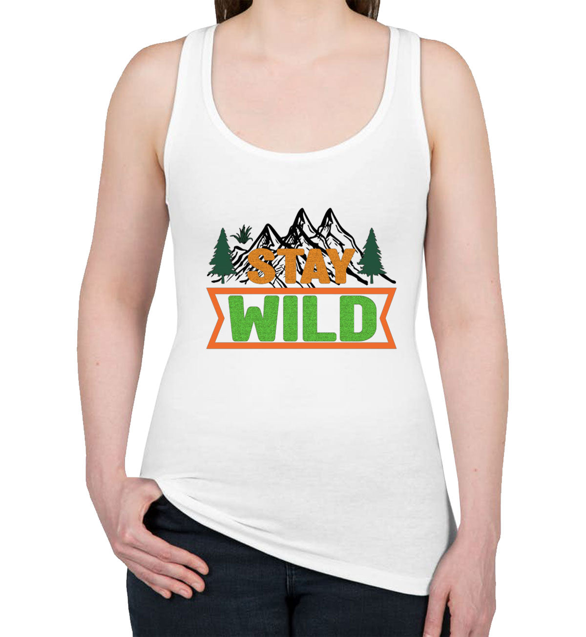 Stay Wild Camp Women's Racerback Tank Top