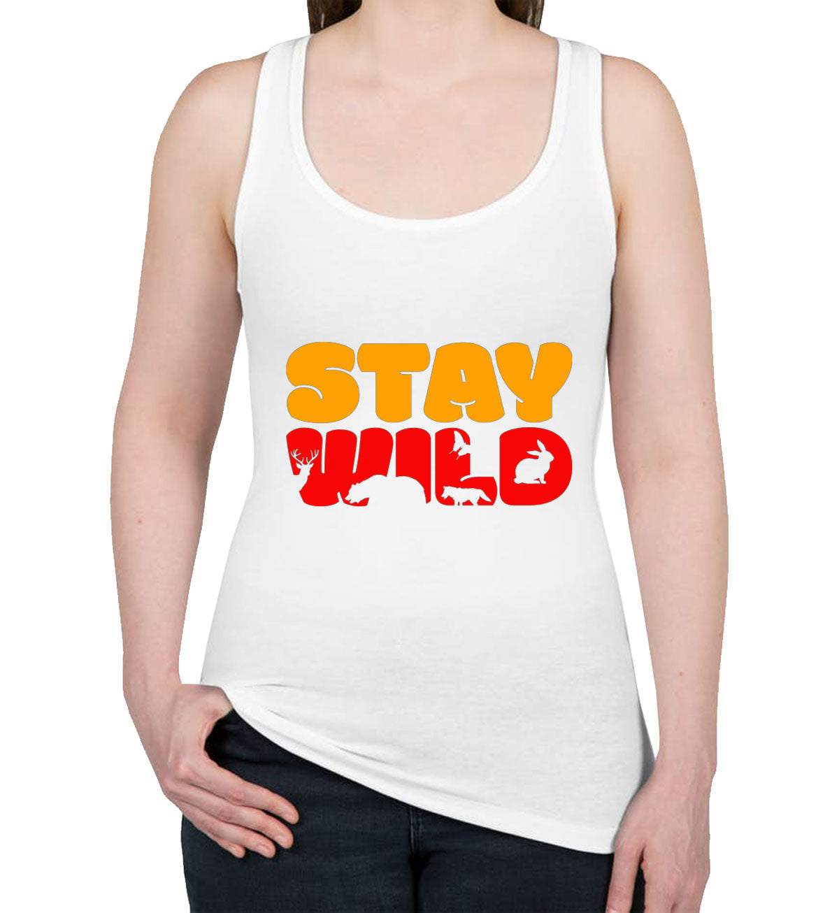 Stay Wild Camp Women's Racerback Tank Top