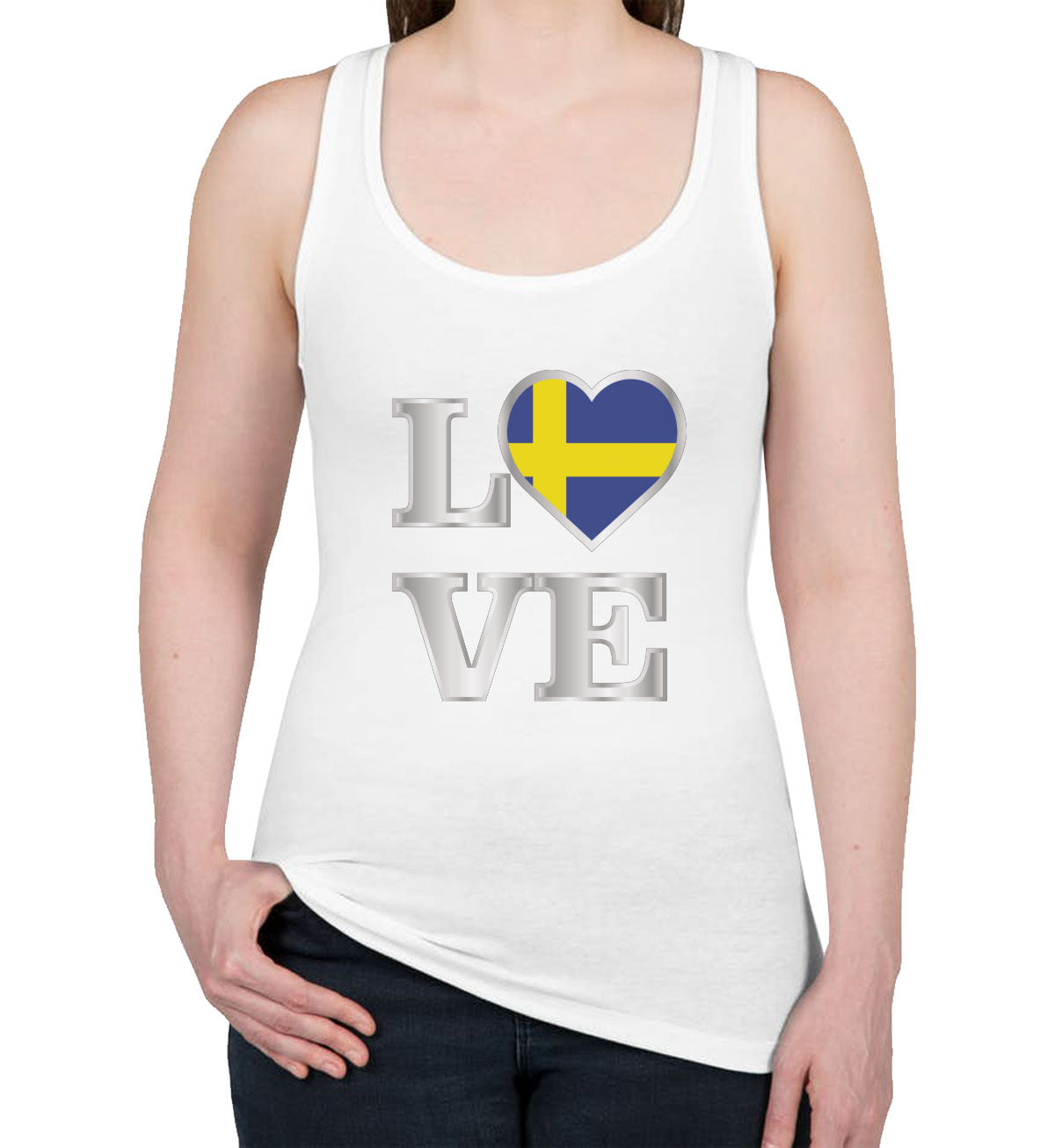 Sweden Love Women's Racerback Tank Top