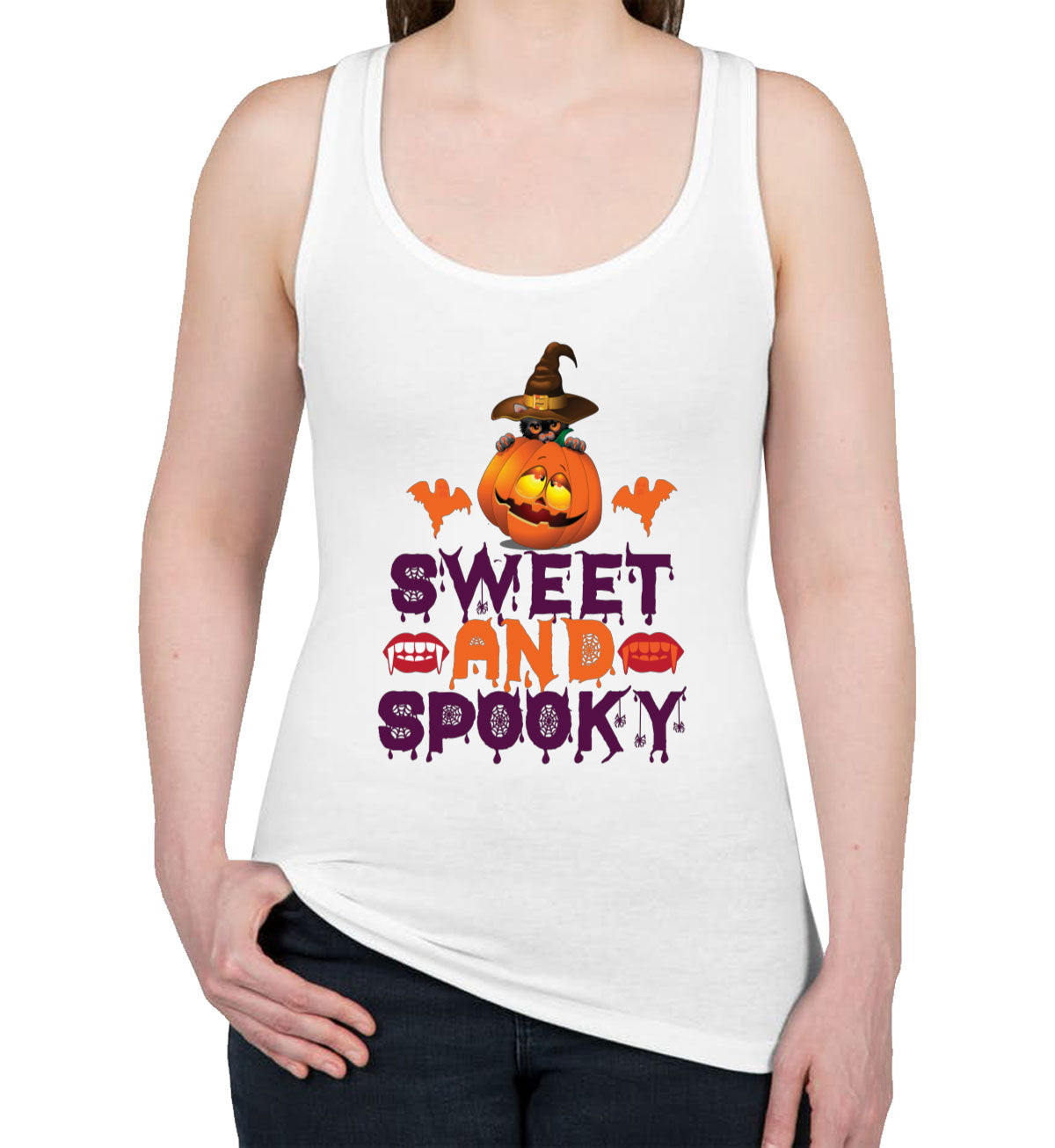 Sweet And Spooky Halloween Women's Racerback Tank Top