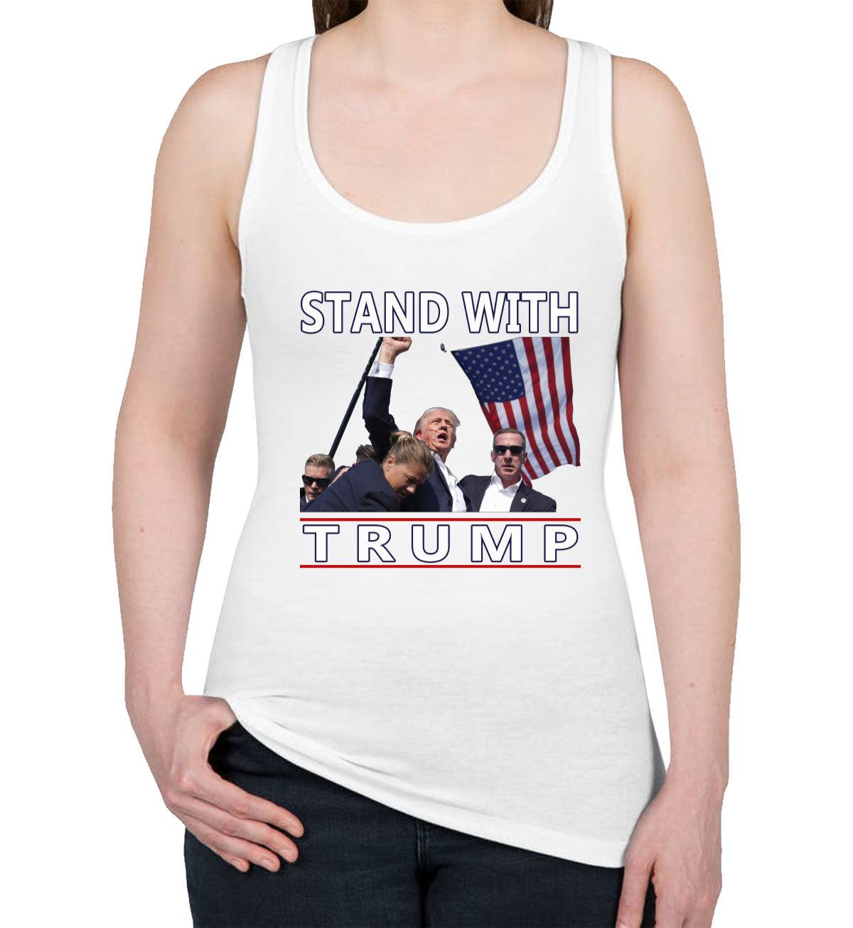 Stand With Trump Women's Racerback Tank Top