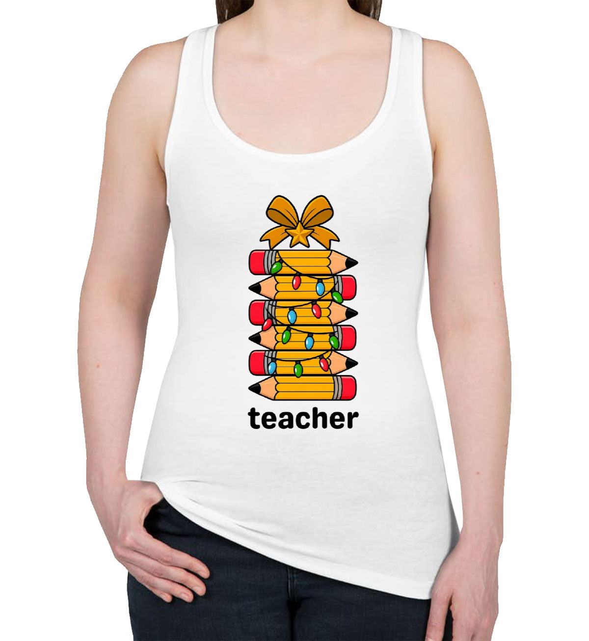 Teacher Christmas Women's Racerback Tank Top