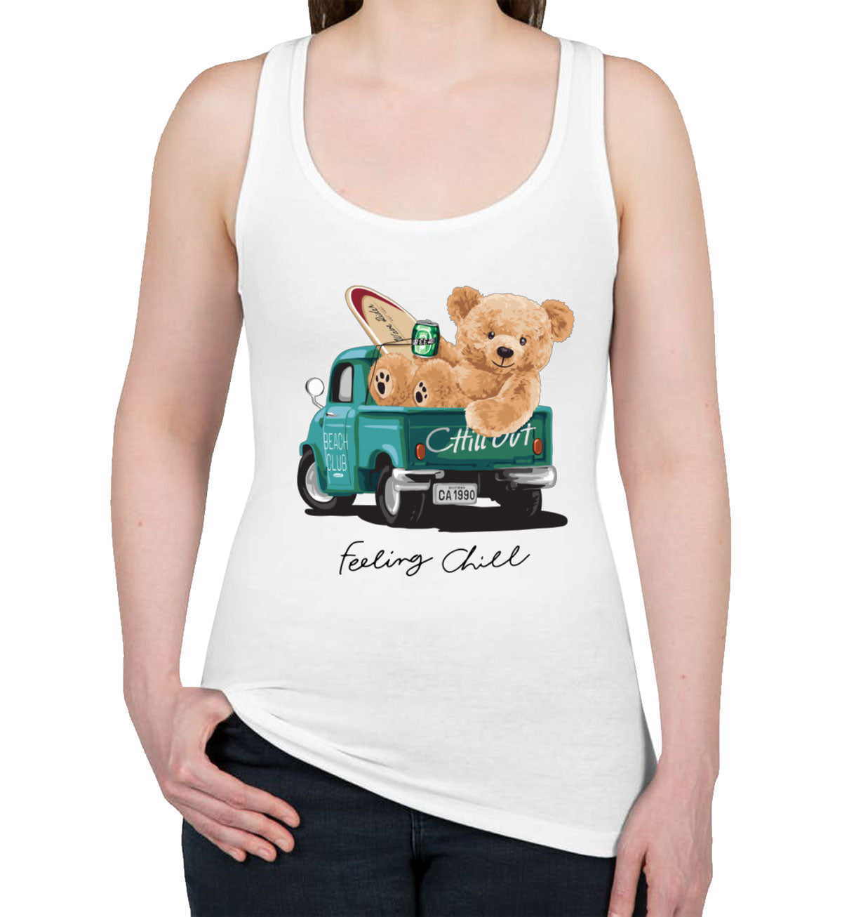 Teddy Bear Chill Out Women's Racerback Tank Top