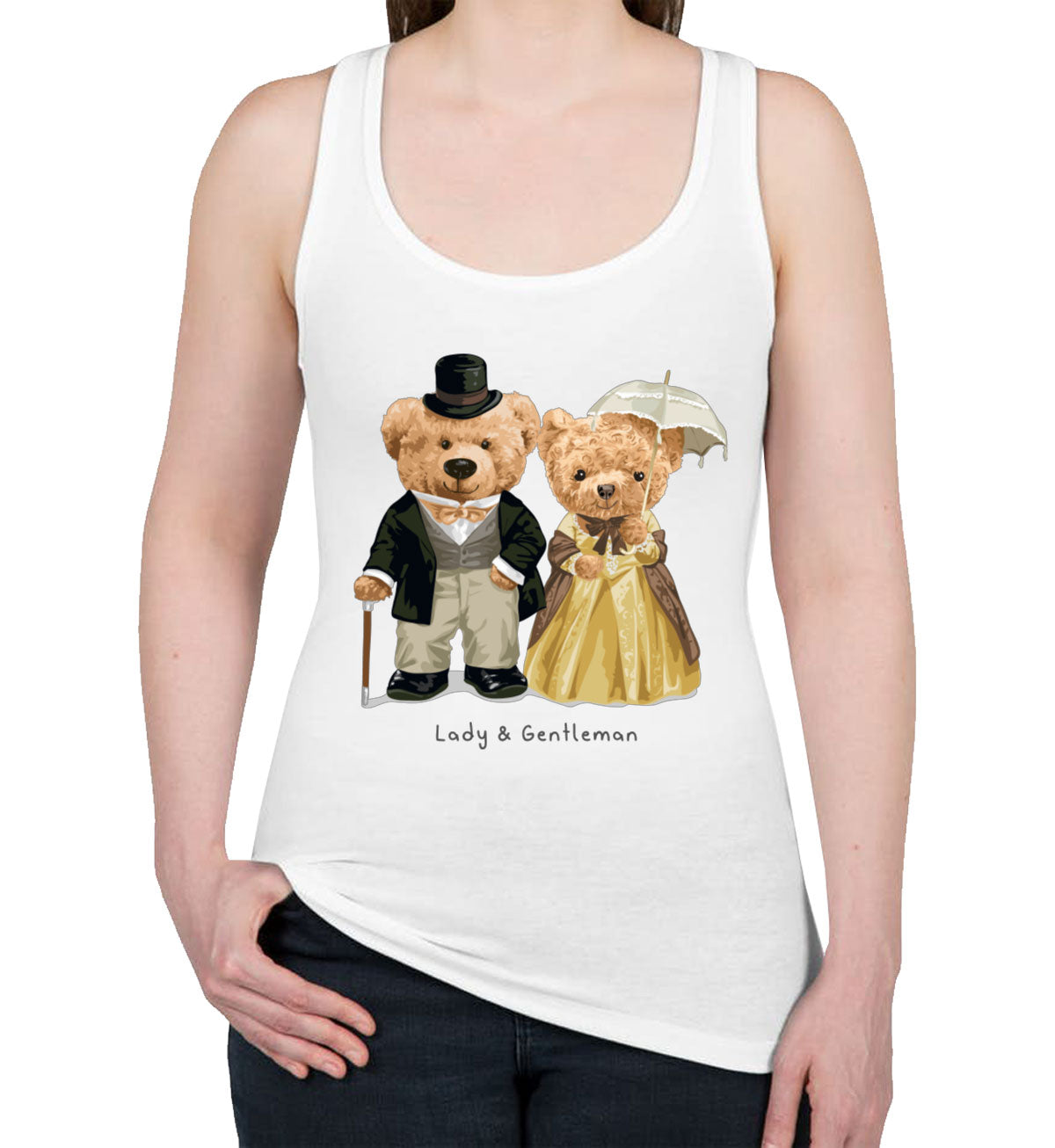 Teddy Bear Couple Women's Racerback Tank Top