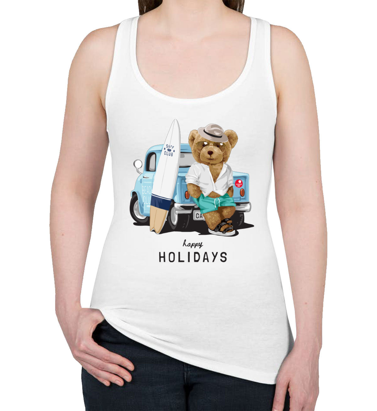 Teddy Bear Holiday Women's Racerback Tank Top