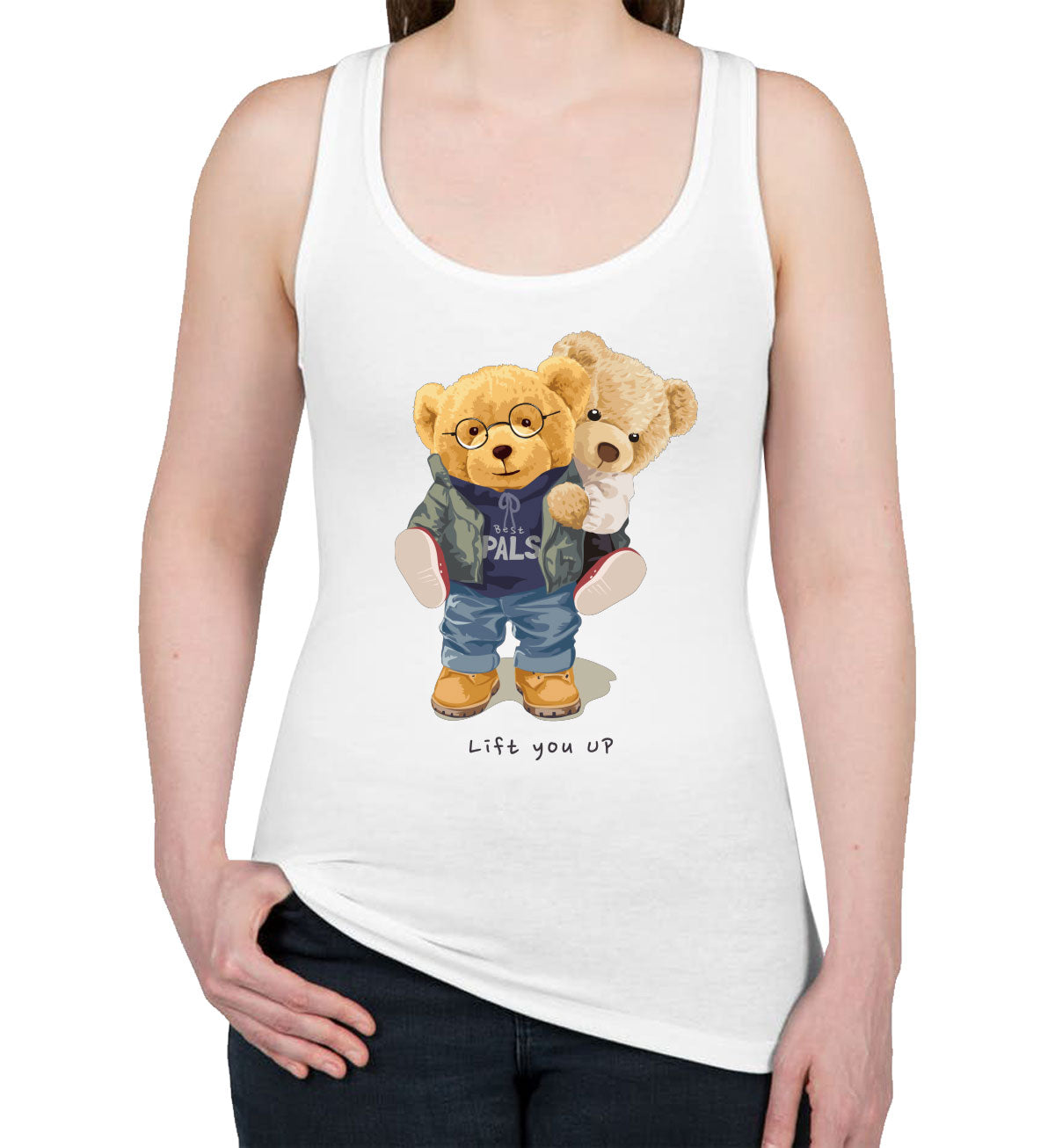 Teddy Bear Lift Women's Racerback Tank Top