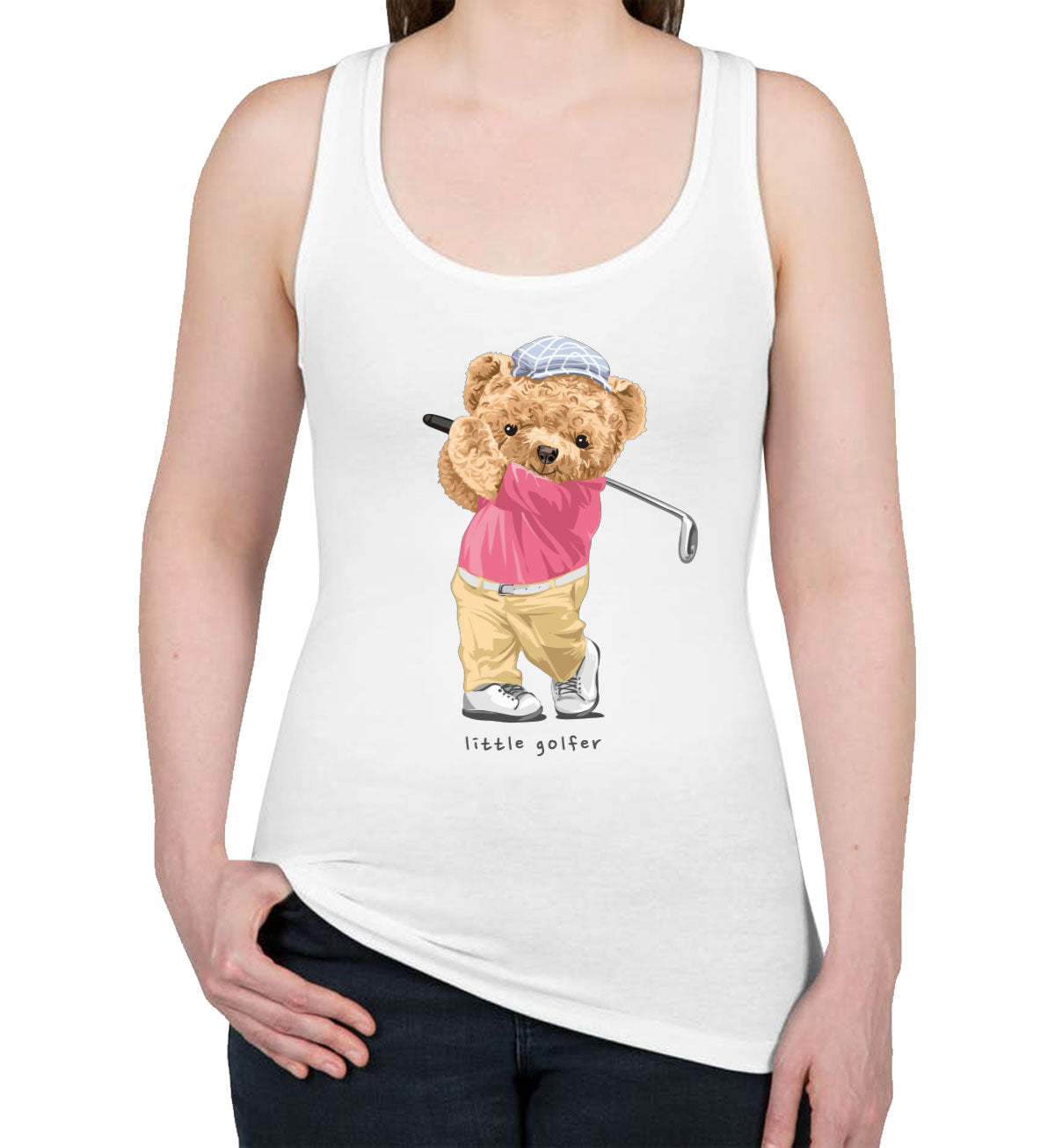 Teddy Bear Lil Golfer Women's Racerback Tank Top