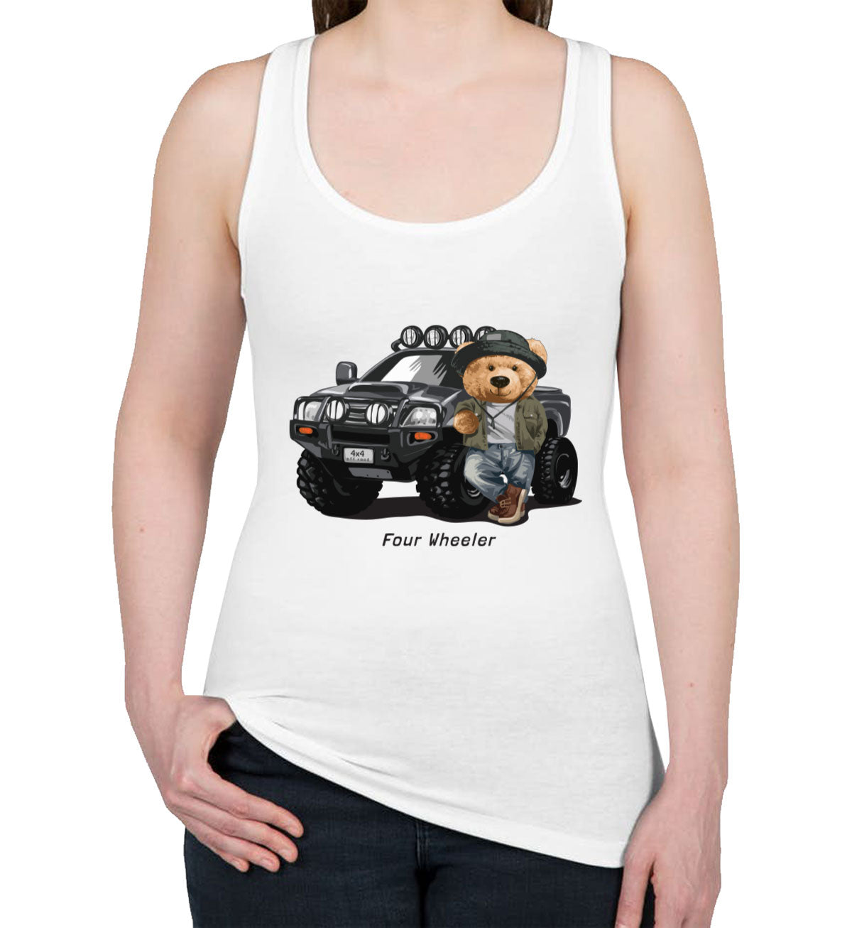 Teddy Bear Off Road Women's Racerback Tank Top