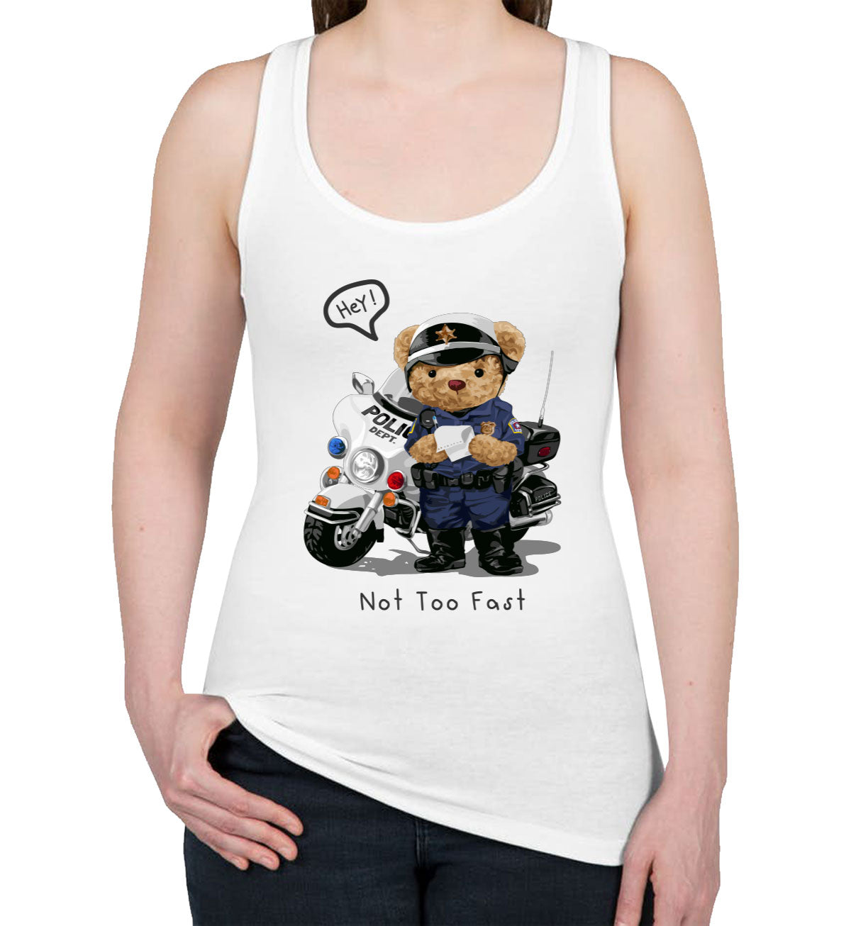 Teddy Bear Police Women's Racerback Tank Top