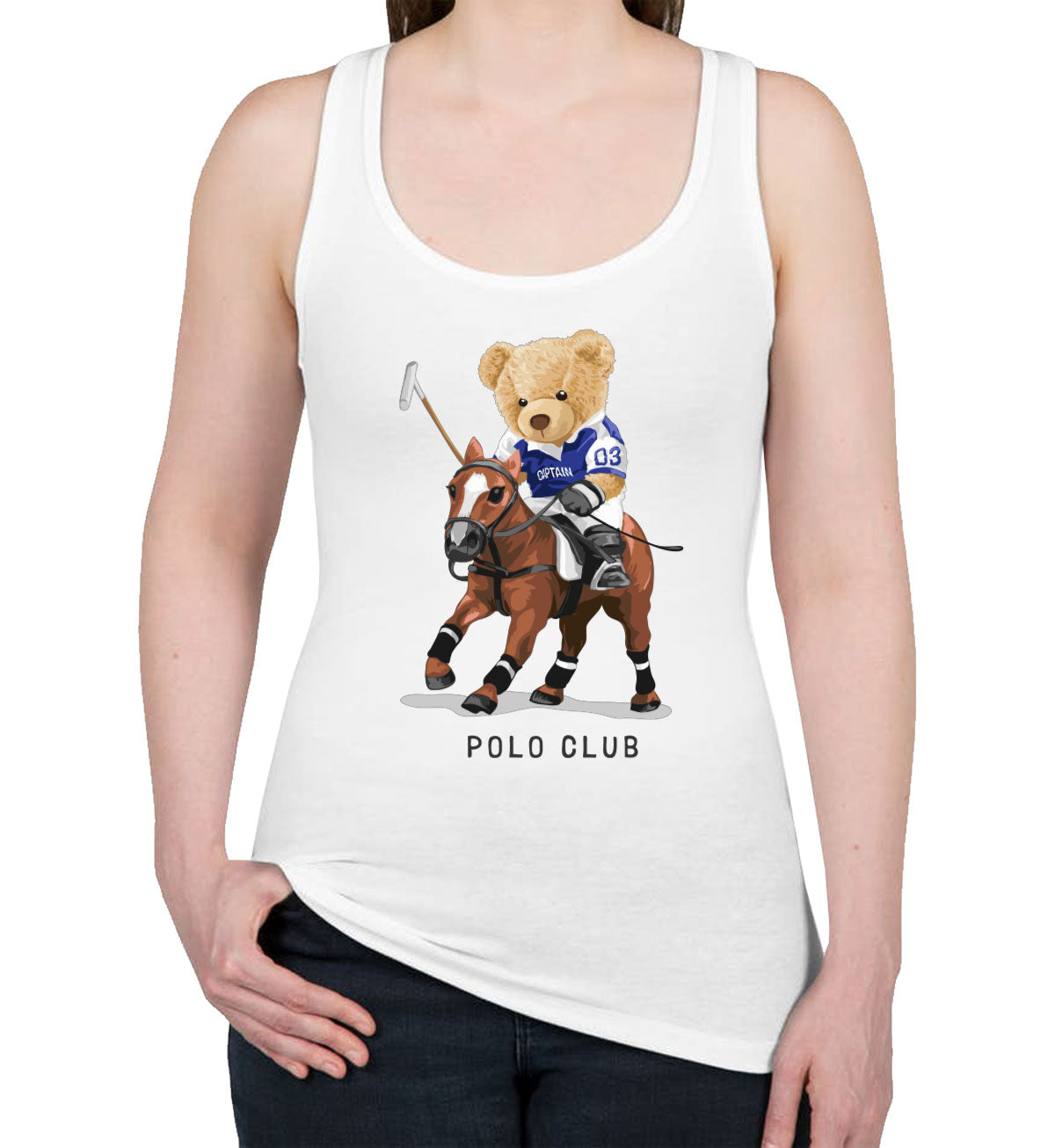 Teddy Bear Polo Women's Racerback Tank Top