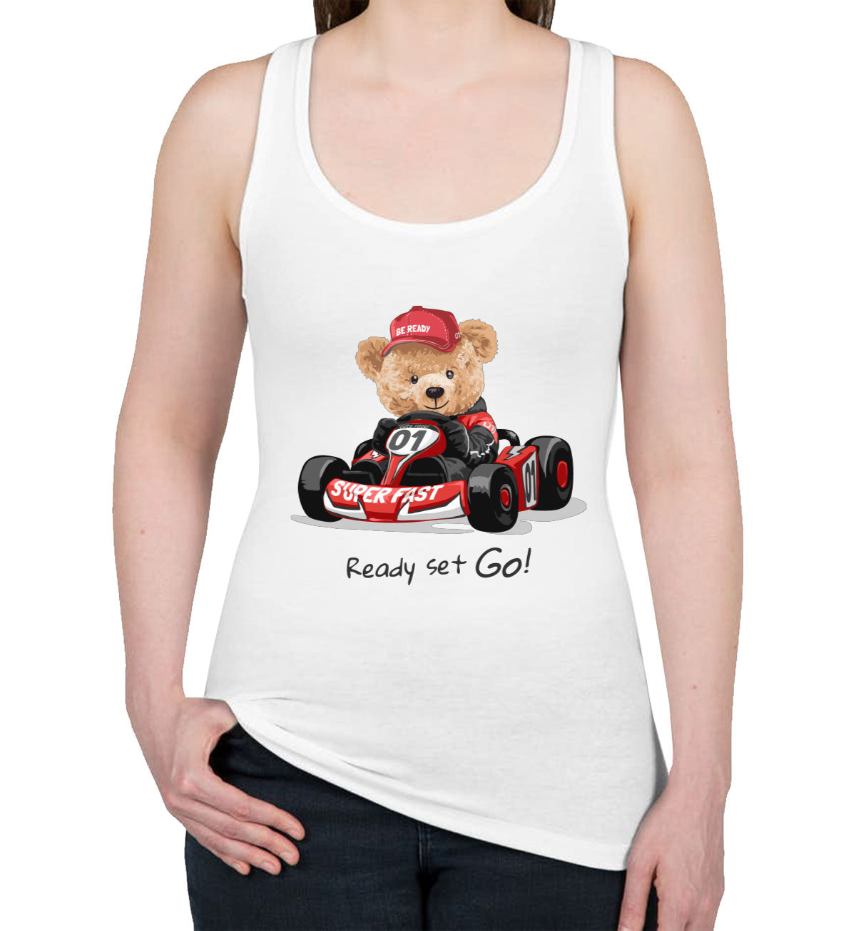 Teddy Bear Racer Women's Racerback Tank Top