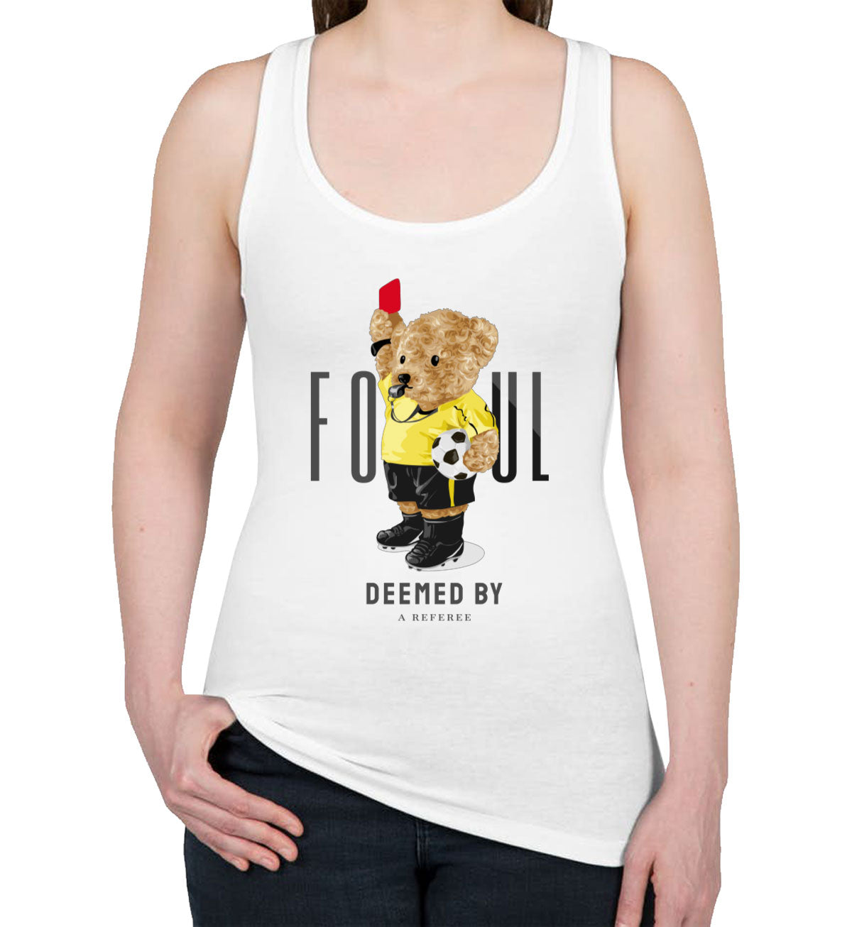 Teddy Bear Referee Women's Racerback Tank Top