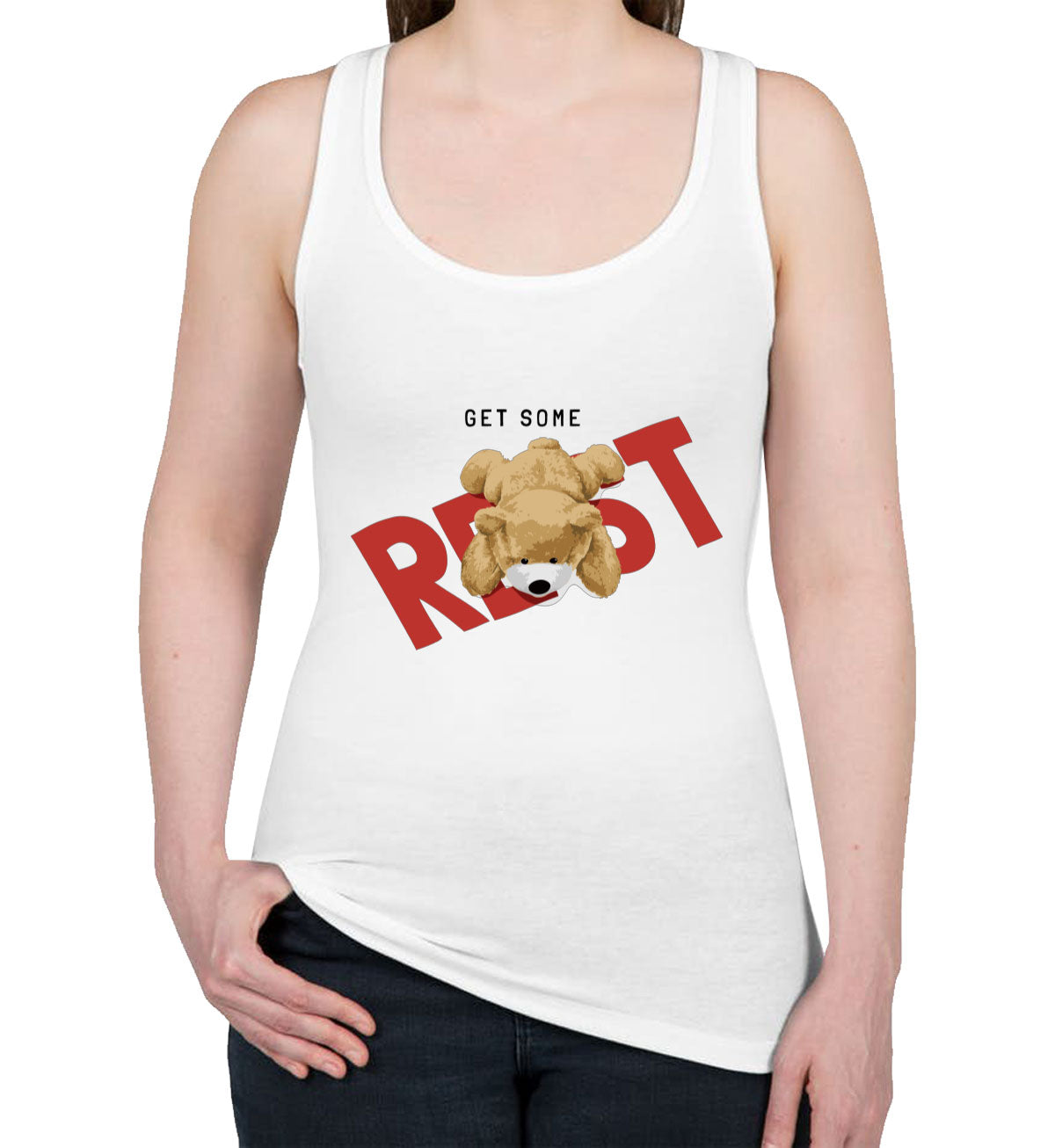 Teddy Bear Get Some Rest Women's Racerback Tank Top