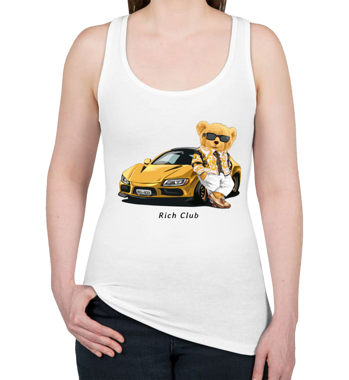 Teddy Bear Rich Club Women's Racerback Tank Top