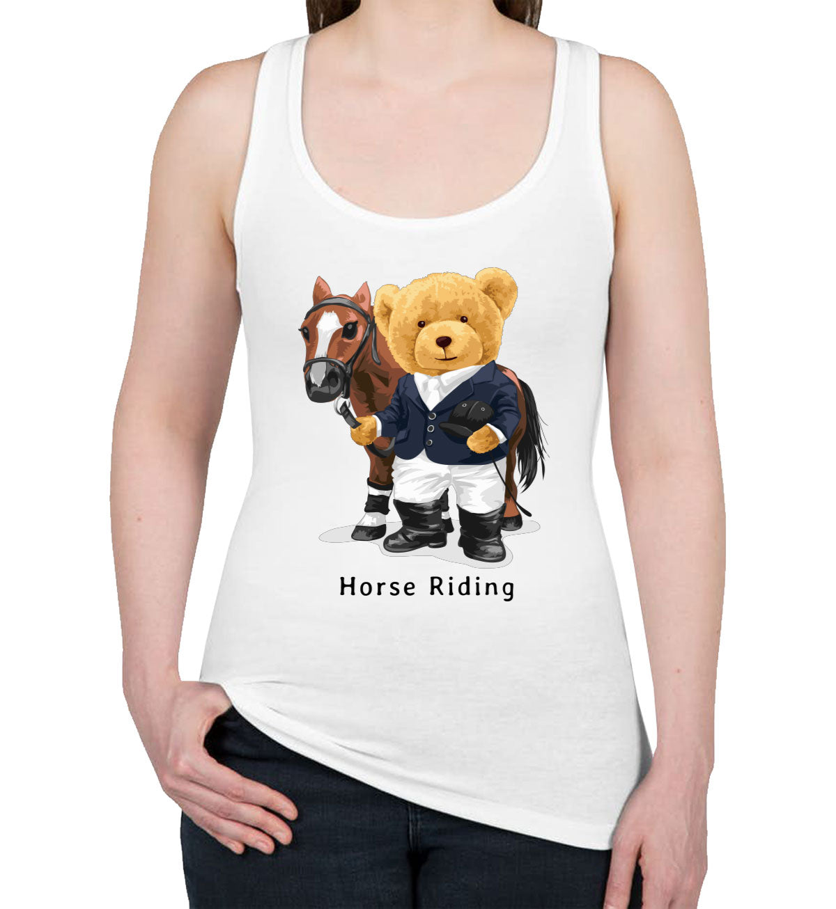 Teddy Bear Riding Women's Racerback Tank Top