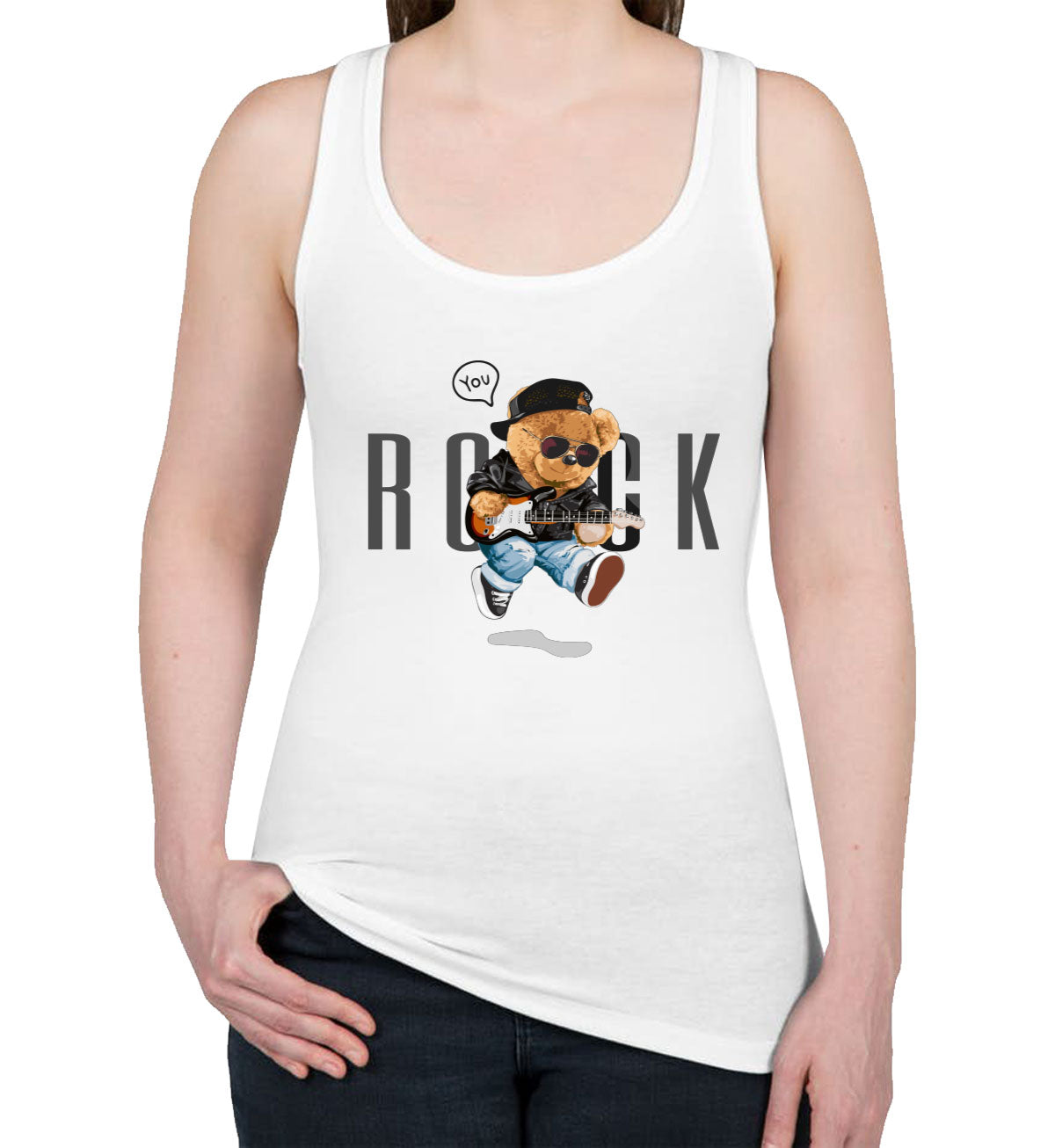 Teddy Bear Rock Women's Racerback Tank Top