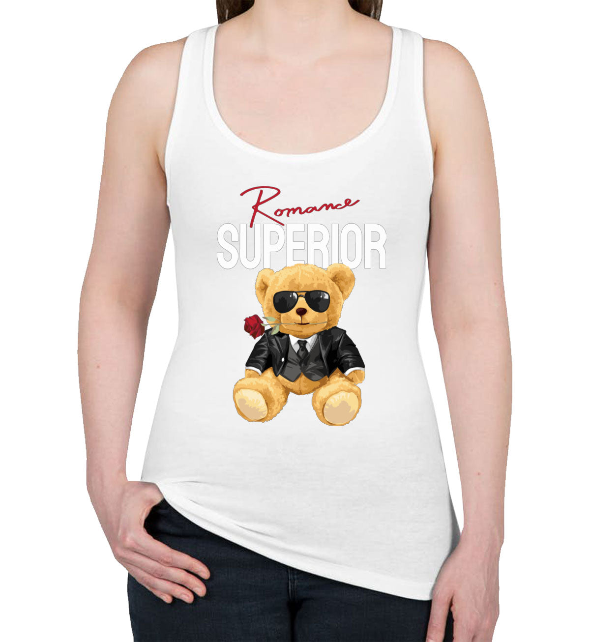 Teddy Bear Romance Women's Racerback Tank Top