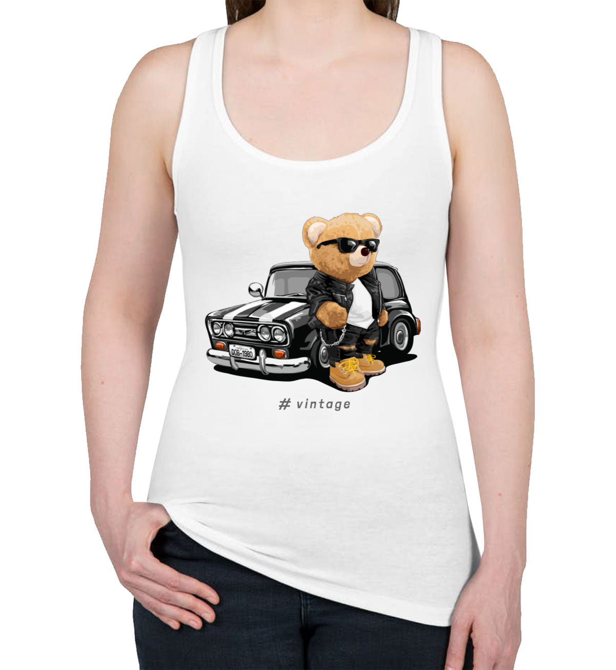 Teddy Bear Vintage Women's Racerback Tank Top