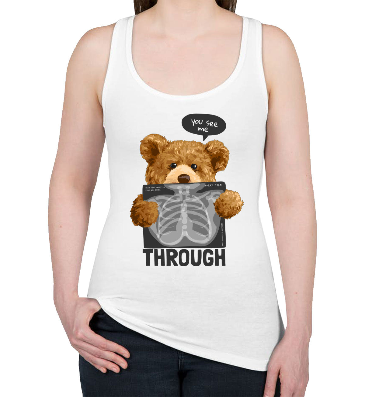 Teddy Bear XRay Women's Racerback Tank Top