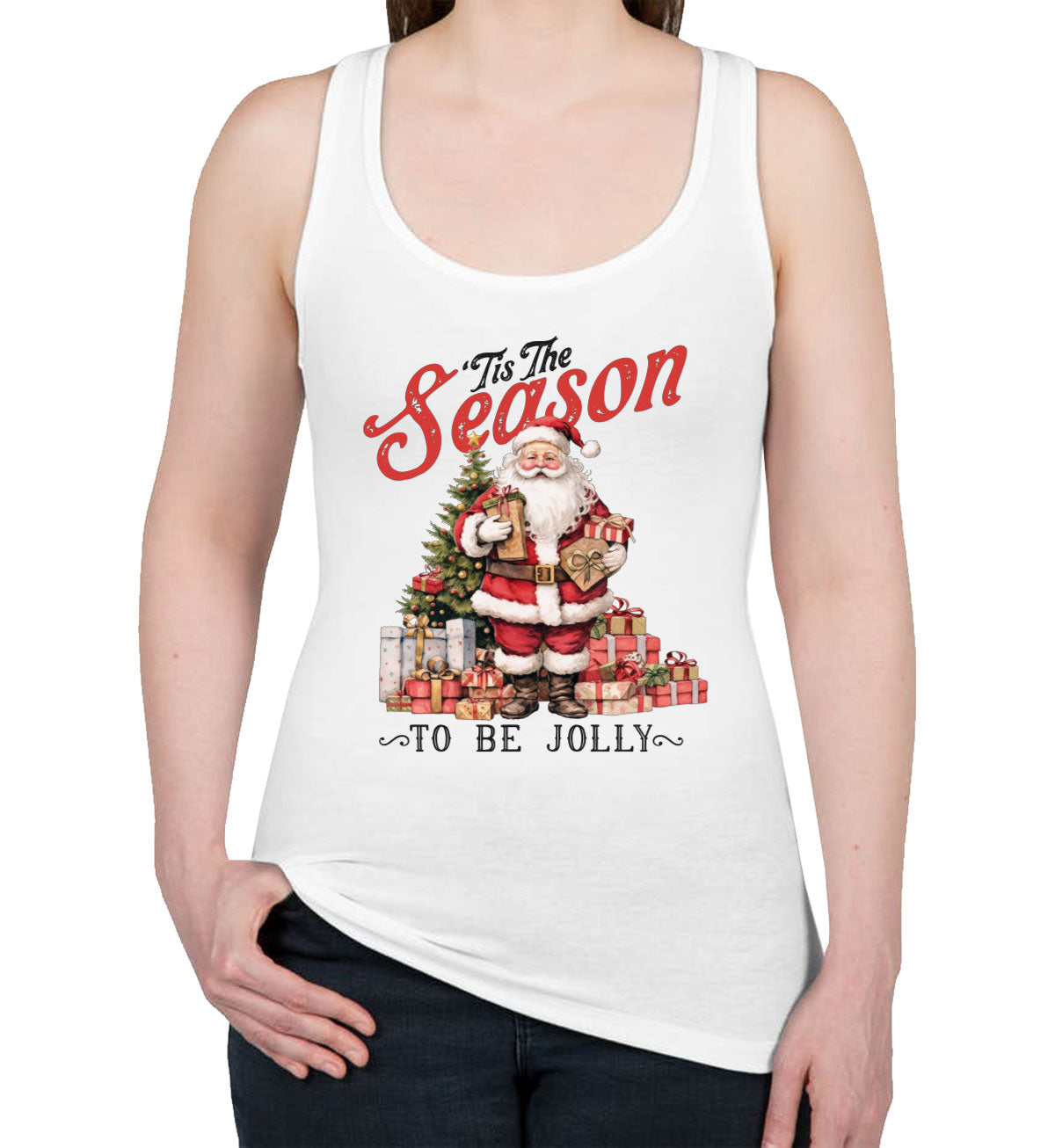 Tis The Season To Be Jolly Christmas Women's Racerback Tank Top