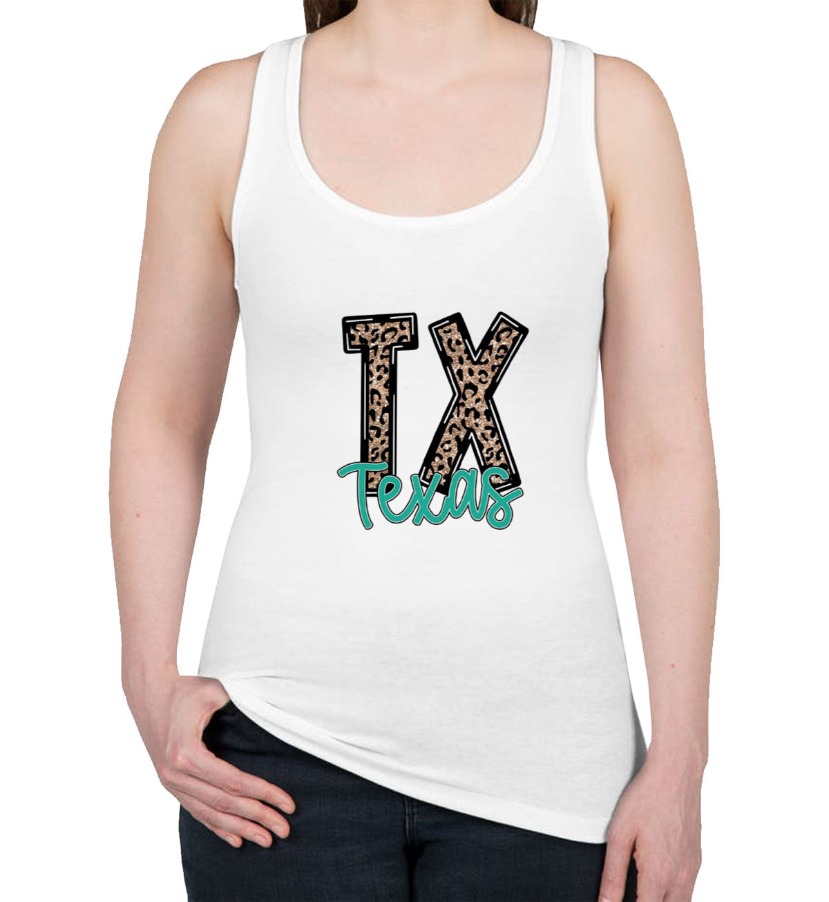 Texas State Abbreviation Women's Racerback Tank Top