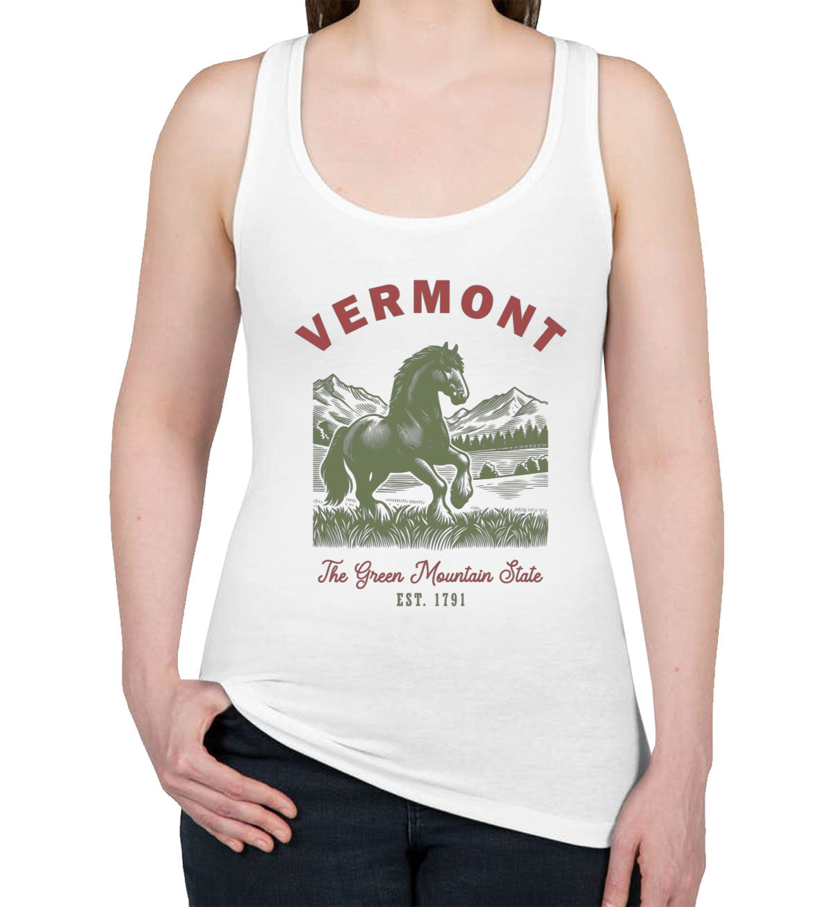 Vermont State Vintage Women's Racerback Tank Top