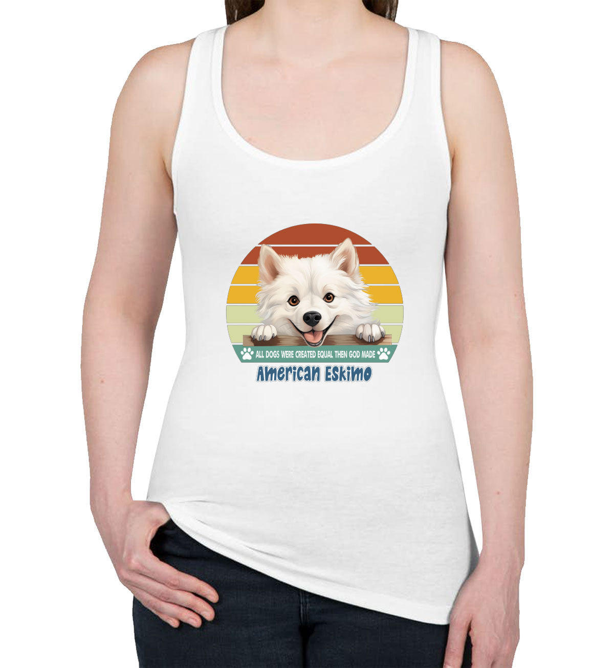 All Dogs Were Created Equal American Eskimo Women's Racerback Tank Top