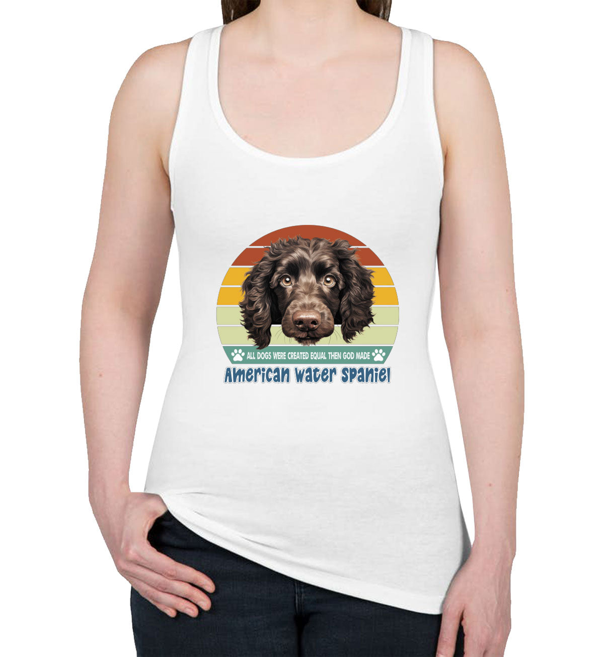 All Dogs Were Created Equal American Water Spaniel Women's Racerback Tank Top