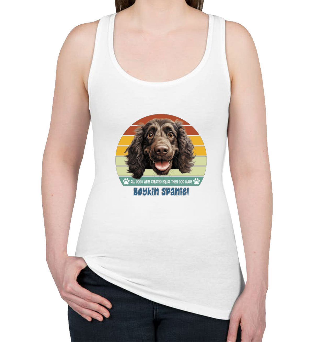 All Dogs Were Created Equal Boykin Spaniel Women's Racerback Tank Top