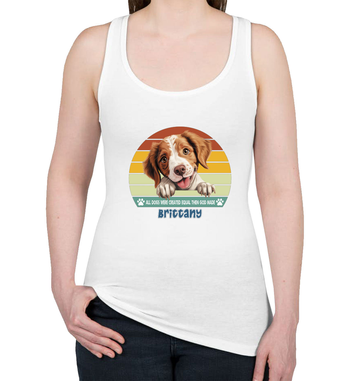 All Dogs Were Created Equal Brittany Women's Racerback Tank Top