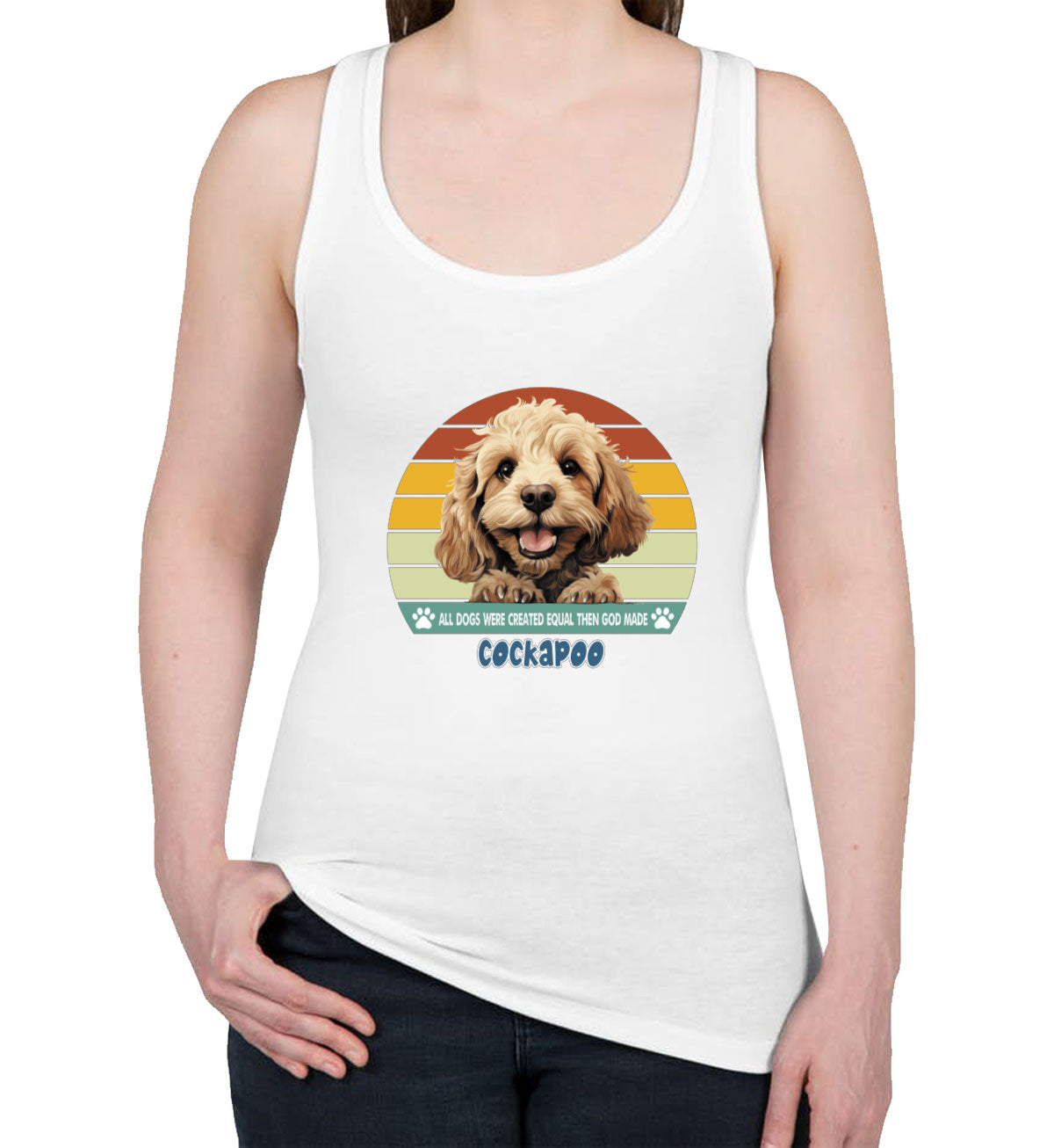 All Dogs Were Created Equal Cockapoo Women's Racerback Tank Top