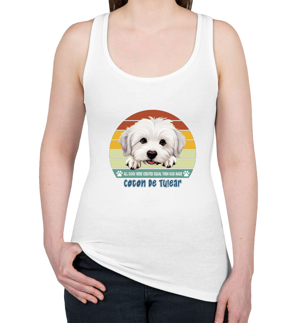 All Dogs Were Created Equal Coton De Tulear Women's Racerback Tank Top