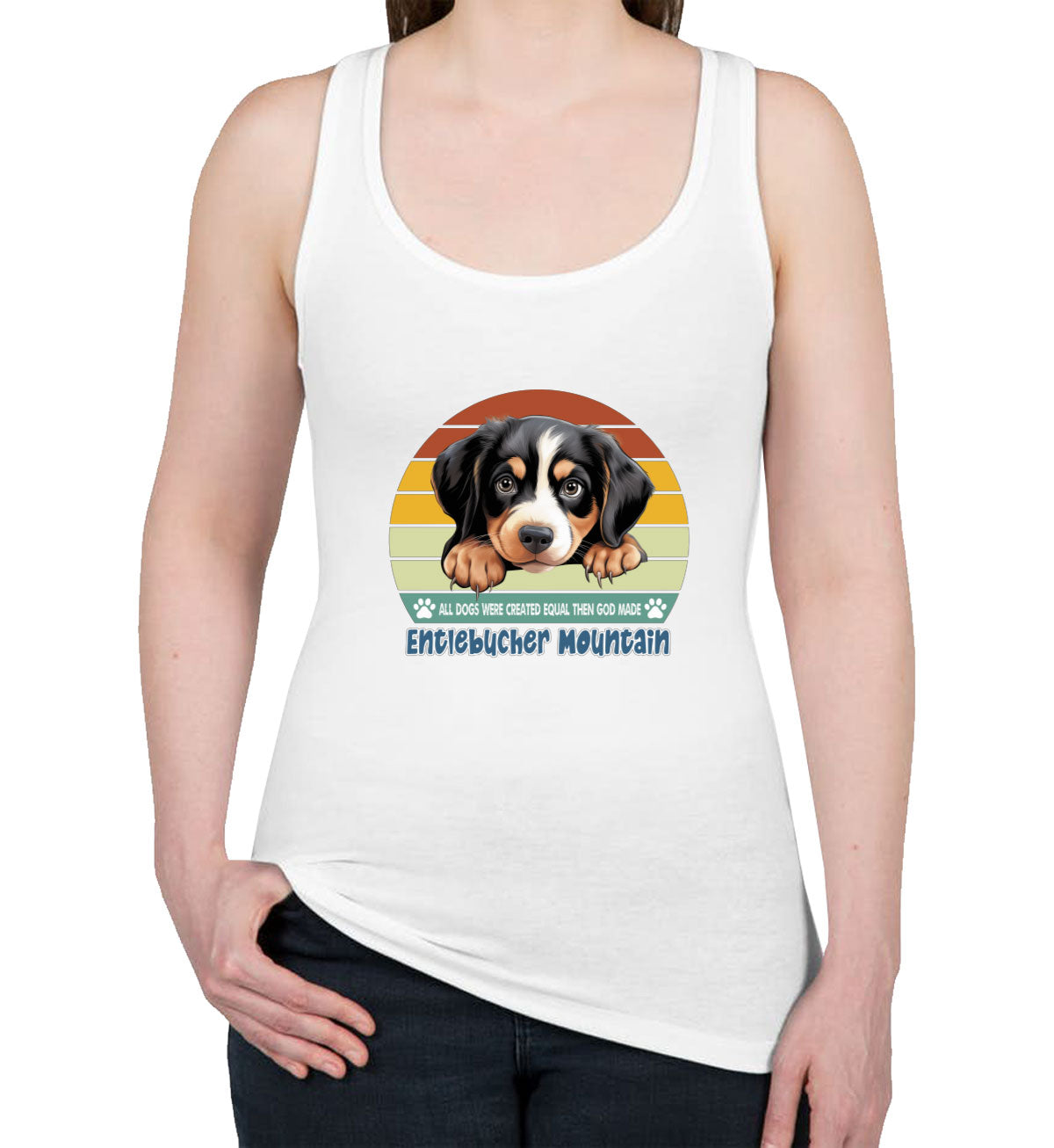 All Dogs Were Created Equal Entlebucher Mountain Women's Racerback Tank Top