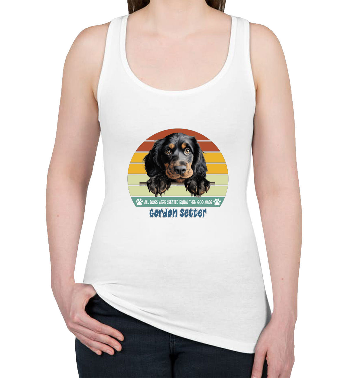 All Dogs Were Created Equal Gordon Setter Women's Racerback Tank Top